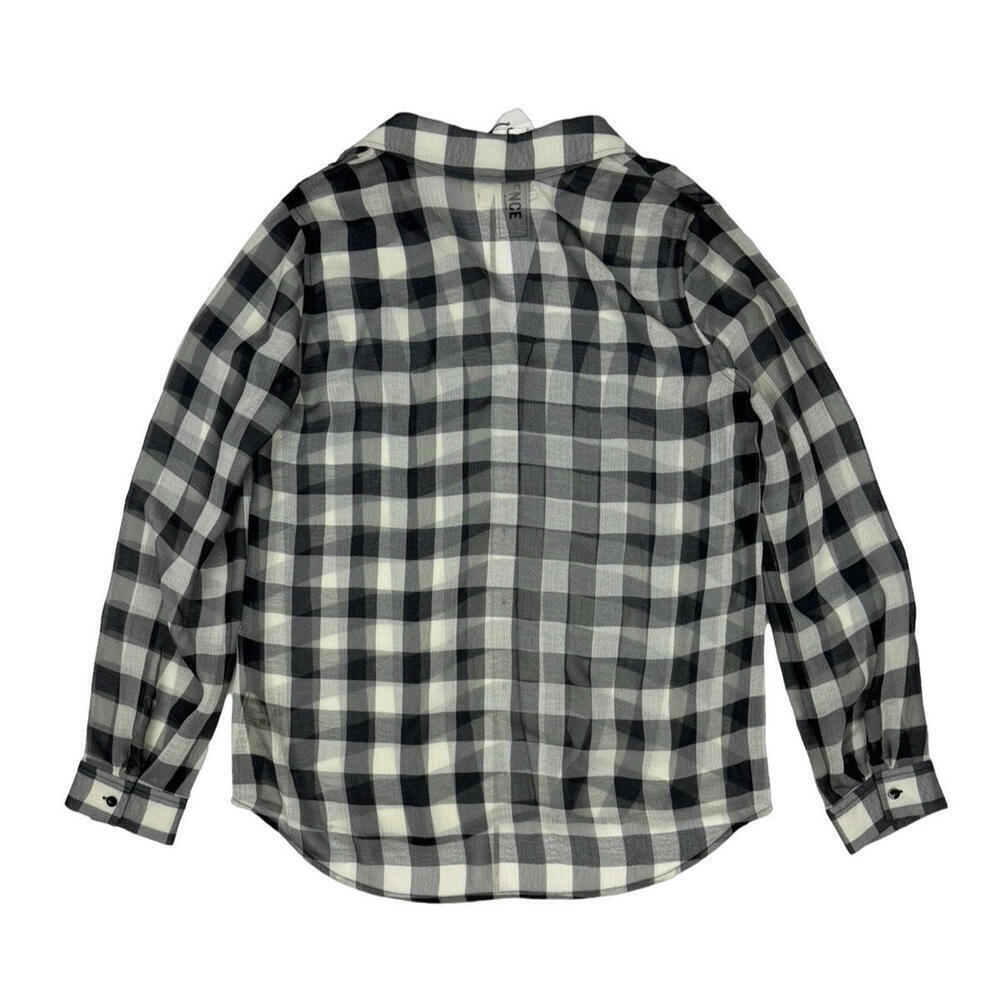 L'Agence Argo Plaid Button-Up Blouse White Black Size S - Picture 2 of 6